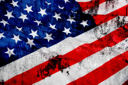 Closeup of Glossy Flag of United States of America - US Flag Draperyの写真素材