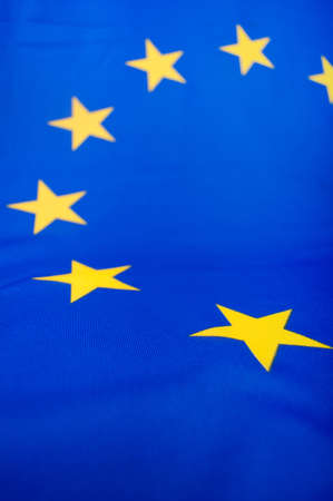 Closeup of Glossy Flag of European Unionの写真素材
