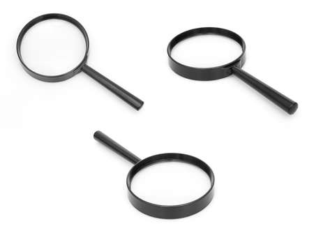 Magnifying glass - collection on white background - with shadowsの写真素材