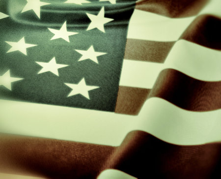 Detail of Silky National Flag of United States of America - USA Flag Drapery