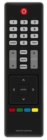 Illustration of TV Remote Control Isolated on Whiteのイラスト素材