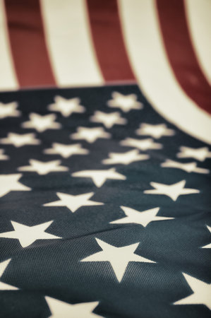 Flag of United States of America - USA Flag Drapery Background - Shallow Depth of Field 