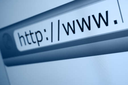 Closeup of Computer Screen With Address Bar of Browserの写真素材