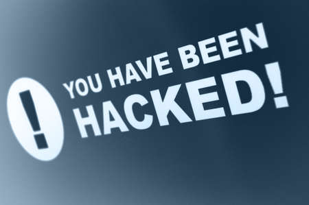 You have been hacked sign on LCD Screenの写真素材