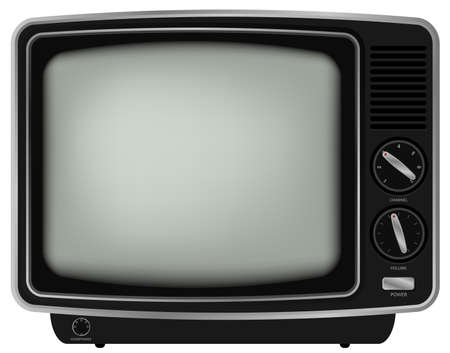 Retro TV - Illustration of Old Television Isolated on White Backgroundのイラスト素材