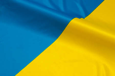 Close up of flag of Ukraineの写真素材