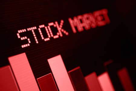 Stock Market - Column Going Down on Red Display