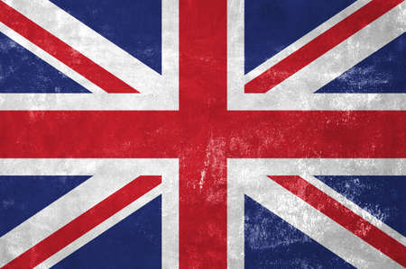 United Kingdom - Great Britain National Flag on Old Grunge Texture Backgroundの写真素材