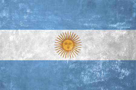 Argentina - Argentine Flag on Old Grunge Texture Backgroundの写真素材