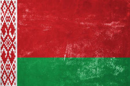 Belarus - Byelorussian Flag on Old Grunge Texture Backgroundの写真素材