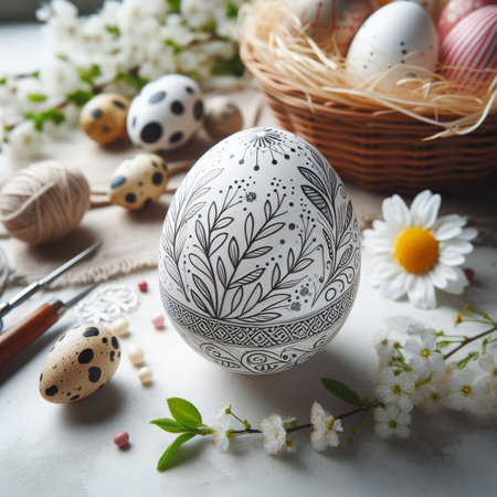 Amazing illustration of an Easter egg on a white background. Easter holiday.の素材