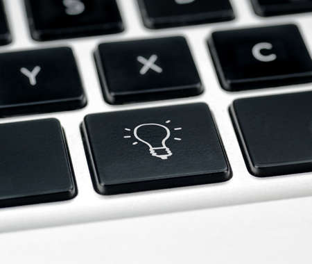 keyboard layout with &quot,light bulb&quot,  の写真素材