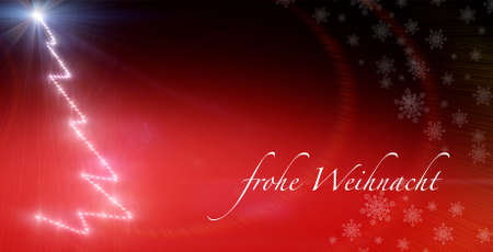 Sparkly christmas tree background with german textの写真素材