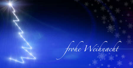 Sparkly christmas tree background with german textの写真素材