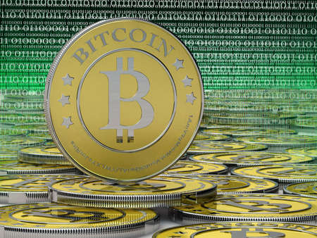 lots of bitcoins - the new virtual moneyの写真素材