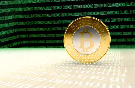 lots of bitcoins - bit coin BTC the new virtual moneyの写真素材