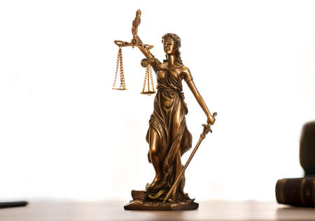 The Statue of Justice - lady justice or Iustitia / Justitia the Roman goddess of Justiceの写真素材