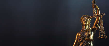 The Statue of Justice - lady justice or Iustitia / Justitia the Roman goddess of Justiceの写真素材