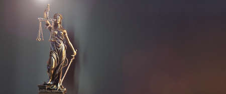 The Statue of Justice - lady justice or Iustitia / Justitia the Roman goddess of Justiceの写真素材