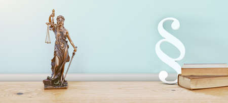 The Statue of Justice - lady justice or Iustitia / Justitia the Roman goddess of Justiceの写真素材