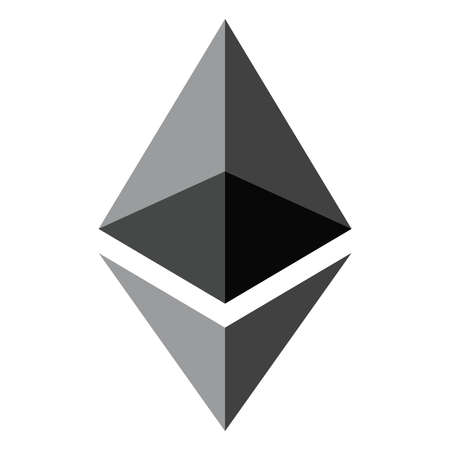 AACHEN, GERMANY - JUNE 14, 2017: Illustration of Ethereum logo on simple background. Ethereum is a security computer encryption concept for online banking and secure contract technologyのeditorial素材