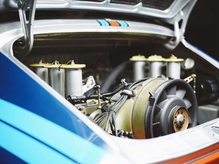 Aachen, Germany, June 14, 2013: Arranged Street shot of an historic Martini racing Porsche 911.のeditorial素材