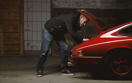 Aachen, Germany, June 14, 2013: Arranged Street shot of an historic Porsche 911.のeditorial素材