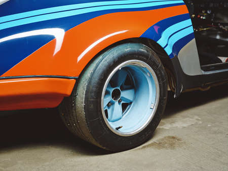 Aachen, Germany, June 14, 2013: Arranged Street shot of an historic Martini racing Porsche 911.のeditorial素材