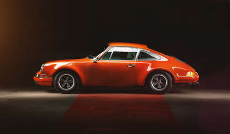 Aachen, Germany, June 14, 2013: Arranged Street shot of an historic Porsche 911.のeditorial素材