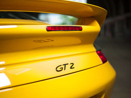 Aachen, Germany, June 14, 2013: Arranged Street shot of an historic Porsche 911. model 996 gt2のeditorial素材