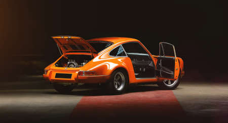 Aachen, Germany, June 14, 2013: Arranged Street shot of an historic Porsche 911.のeditorial素材