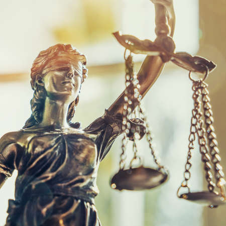 The Statue of Justice - lady justice or Iustitia / Justitia the Roman goddess of Justiceの写真素材