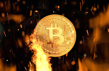 Bitcoin - Bitcoin BTC the new crypto currencyの写真素材