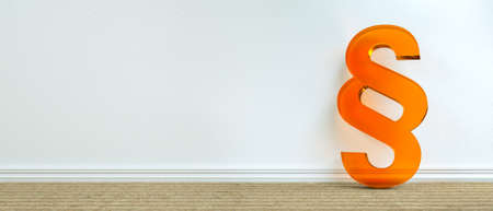 Symbol of Law and Justice - Paragraph / section sign on the floor in apartmentの写真素材