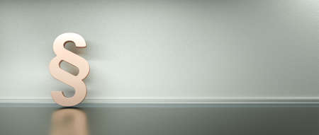 Symbol of Law and Justice - Paragraph / section sign on the floor in apartmentの写真素材
