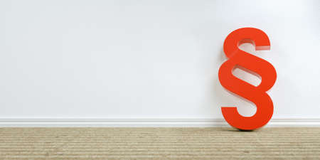 Symbol of Law and Justice - Paragraph / section sign on the floor in apartmentの写真素材