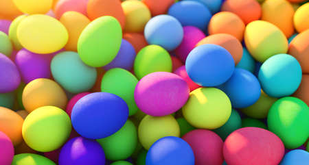 Group of different Colorful Easter eggs for background useの写真素材