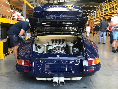 LOS ANGELES, CA - APRIL 22, 2018: Porsche classic cars at air-cooled 5 car show at Ganahl Lumber.