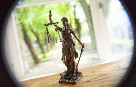 The Statue of Justice - lady justice or Iustitia / Justitia the Roman goddess of Justiceの写真素材
