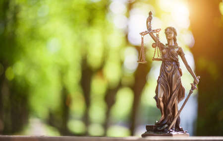 The Statue of Justice - lady justice or Iustitia / Justitia the Roman goddess of Justiceの写真素材