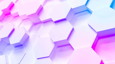 multi color technology hexagon pattern backgroundの写真素材