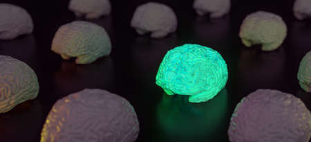 artificial intelligence brain simulation - deep learning Ai concept - 3D Renderingの写真素材