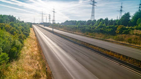 Lots of Trucks and cars on a Highway - transportation conceptの写真素材