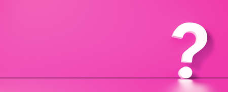 Question mark in front of a color wall background. Business support concept - 3D Renderingの写真素材