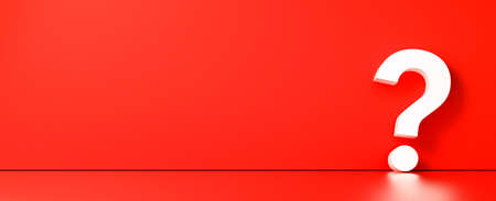 Question mark in front of a color wall background. Business support concept - 3D Renderingの写真素材