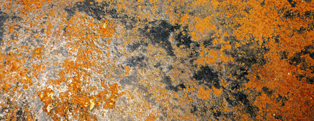 Grunge rusty dark metal background texture or backdrop, large size banner formal with copy space