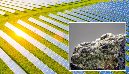 illustration of a modern perovskite high performance solar cell module for high efficient photon...
