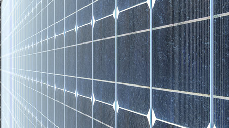 Illustration of a modern perovskite high performance solar cell module for high efficient photon recyclingの写真素材