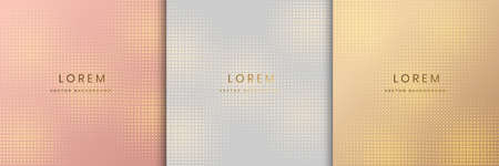 Set of Abstract pink, gray, yellow dots pattern halftone style background and texture. Luxury style. You can use for ad, poster, template, business presentation. Vector illustratioのイラスト素材