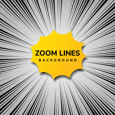 Abstract zoom line comic motion and pop art style with yellow. Vector illustrationのイラスト素材